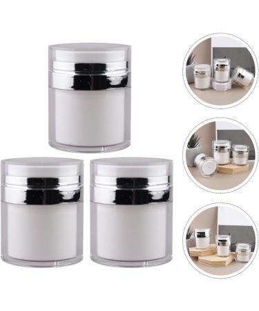 3PCs Airless Cosmetic Pump Jar Container - 30g Refillable Glass Vial for Lotions Creams & Liquid Foundation - Ideal for Travel & Retention - Buy Online on GoSupps.com