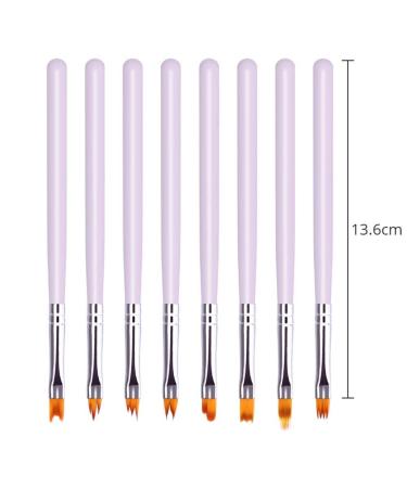 8 Pcs Premium Nail Brush Pen Set with Wood Handles for UV Gel Flower Drawing - Valentine's Day Gift - Buy Online on GoSupps.com