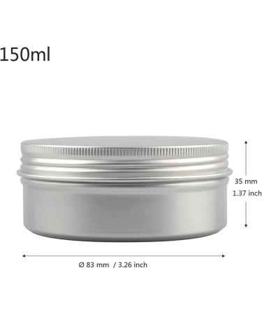 Buy 12-Pack 150ml Silver Aluminum Jars with Screw Caps - Empty Round Cosmetic Cans & Candle Boxes - International Shipping Available - Buy Online on GoSupps.com