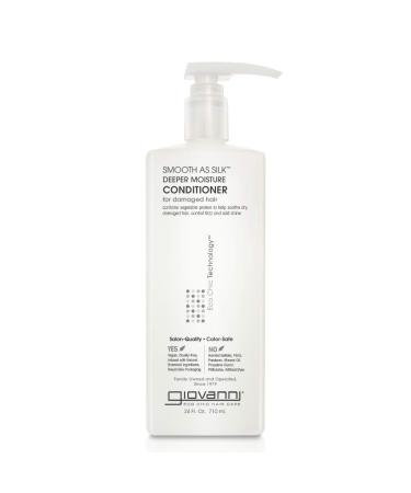 GIOVANNI Eco Chic Smooth as Silk Deeper Moisture Conditioner, 24 oz. - Apple + Aloe Extracts, Calms Frizz, Detangles, Wash & Go, Lauryl & Laureth Sulfate Free, Paraben Free, Color Safe