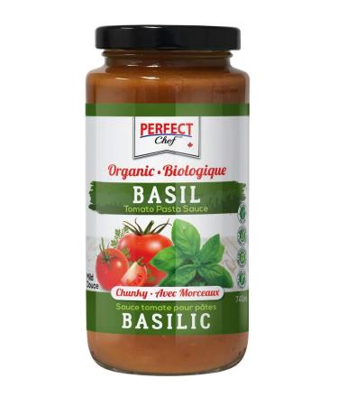 Perfect Chef Organic Basil Pasta Sauce (6-Pack) 6 x 740ml - Gluten Free No Sugar Added Vegan Made in Canada.