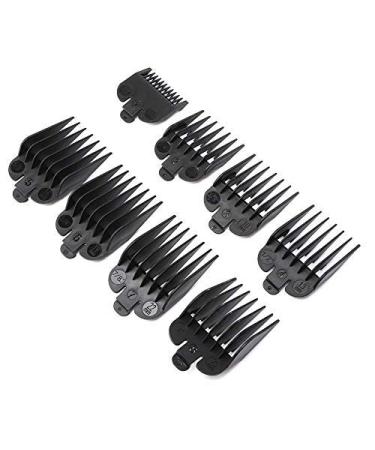 8 Pcs Professional Hair Clipper Combs Guides, Wahl Replacement Guards Set #3171-400 – 1/8” to 1” Fits Most Size Wahl Clippers/Trimmers, Black