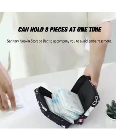 Portable Sanitary Napkin Storage Bag for Women and Girls - 2 Pack (Blue Kitten+Black Fox) - Buy Online on GoSupps.com