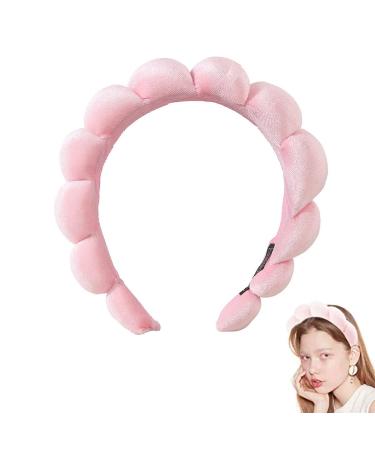LASHDIP Mimi and Co Spa Headband for Women Sponge & Terry Towel Cloth Fabric Makeup Headband for Washing Face Face Washing  Makeup Removal  Shower  Skincare (Pink)