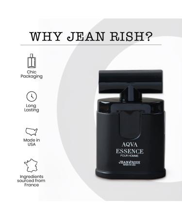 Jean Rish Aqva Essence Eau De Toilette - Perfume for Men (3.4 Fl Oz / 100ml) with Aromatic Woody & Sea Notes - Long Lasting and Luxury Fragrance - Buy Online on GoSupps.com