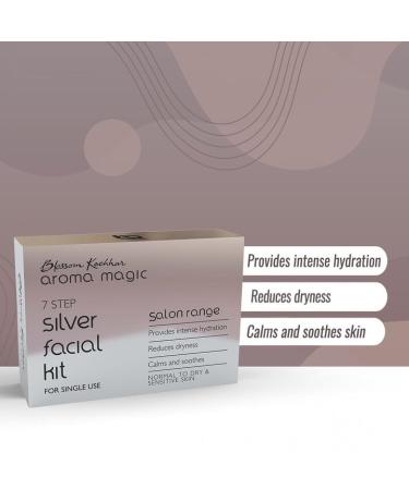 Aroma Magic Silver Facial Kit - 7 Steps Hydrating & Soothing Skincare Set for Dry & Sensitive Skin | Single Use | Radiant Glow - Buy Online on GoSupps.com