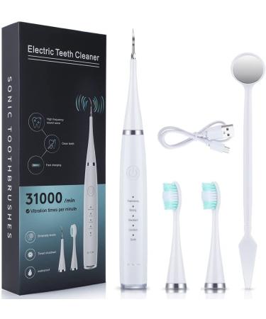 YXFOOR Electric Toothbrush for Adults and Kids with 2 Brush Heads and 1 Polishing Heads  Teeth Whitening Kit Tooth Whitener Calculus Tartar Remover Tools  5 Modes  USB Charging (005)
