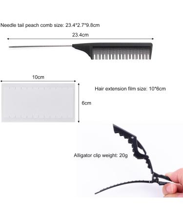 180 Pieces Hair Extension Tape Tabs Pre-cut Double Sided Adhesive Tapes Hair Extensions Beauty Tool for Human Hair Weft Replacement Comes with Comb and Clip - Buy Online on GoSupps.com