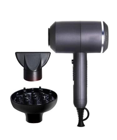 Professional Hair Dryer 1800W with Nozzle and Diffuser Ceramic Negative Ionic Hairdryer AC Motor Fast Blow Dryer with 3 Heat 2 Speed Cool Shot 3.2m Long Cable Quiet Black for Home and Salon Gray small