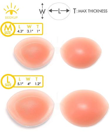 SEEKUP Women Silicone Bra Pads Inserts | Push-Up Cleavage Enhancer | Skin, Large - Buy Online on GoSupps.com