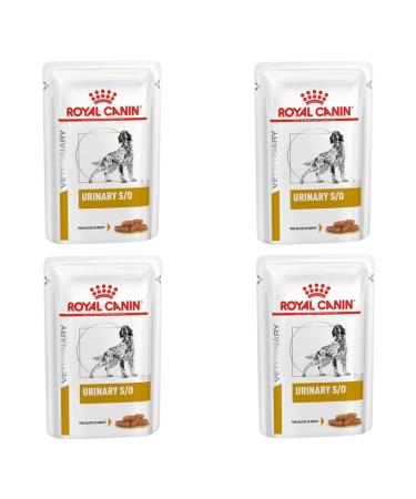 Royal Canin Veterinary Urinary S/O Canine for Dogs |4 pack |4 x 12 x 100 g |Wet food for dogs |Fine pieces in sauce |To support the dissolution of Struvitsteinen