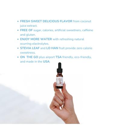 Pure Inventions - Coconut Water Infusion Drops - Drink & Water Infuser - Naturally Occurring Electrolytes - No Sugars Calories or Artificial Sweeteners - Deluxe Travel Size - 12 Servings - 0.34 oz - Buy Online on GoSupps.com