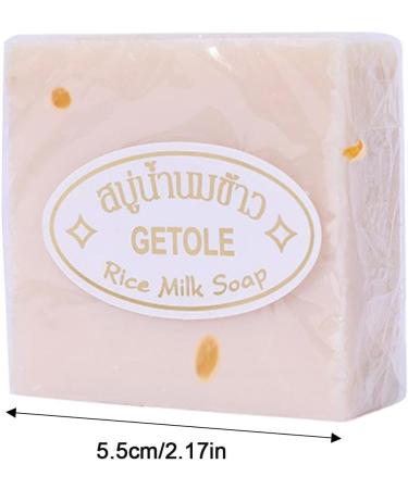 Rice Soap for Face - Mild Rice Milk Nourishing Soap Non-irritating Rice Soap Goat Milk Soap | 3 Handmade Brightening Soap Body Cleansing Rice Soap for Face Body Hand Kids Adults - Buy Online on GoSupps.com