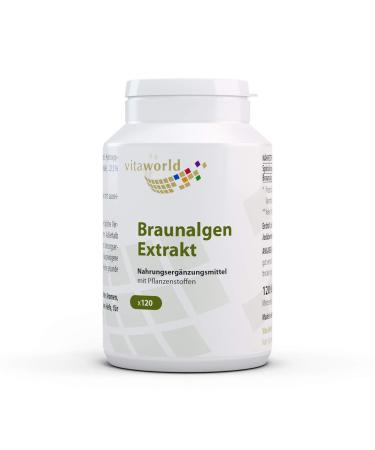 Vita World Pack of 3 Brown Seaweed Extract 500mg 3x 120 Capsules Made in Germany