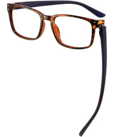 BUNNY EYEZ DEAN Reading Glasses - Stylish Tortoise/Dark Navy 2.0x Readers with Tiltable & Flippable Frame for Chic Look - Shop Internationally - Buy Online on GoSupps.com