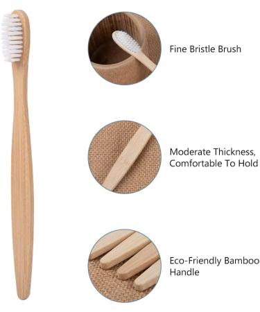 Eco-Friendly Bamboo Toothbrush Set | 5 Degradable Charcoal Brushes - BPA-Free & Environmentally Safe - Buy Online on GoSupps.com