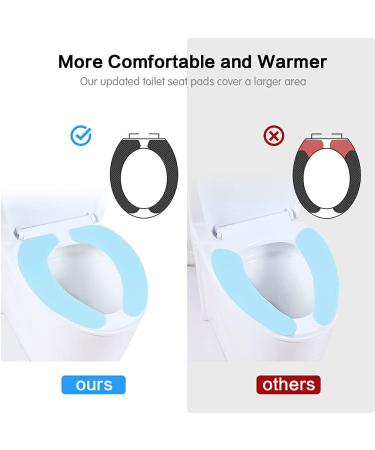 4 Pack Bathroom Toilet Seat Cover Pads - Portable, Washable & Reusable Cushion for Warmer Toilet Seats | FACOYONG - Buy Online on GoSupps.com