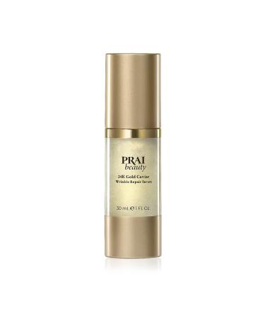 PRAI BEAUTY 24k Gold Caviar Wrinkle Repair Serum - Gold Infused and Hyaluronic Acid for Maximum Skin Hydration - Anti-aging Formula Repairs Fine lines and Wrinkles 30ml