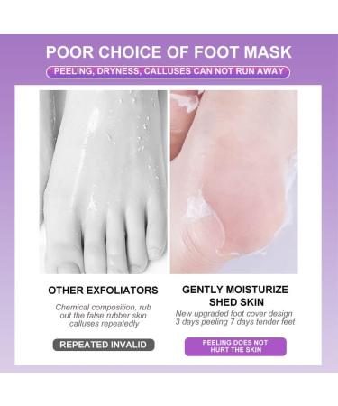5 Pairs Lavender Exfoliating Foot Mask Socks for Soft Smooth Feet - Remove Dead Skin and Restore Foot Health - Buy Online on GoSupps.com