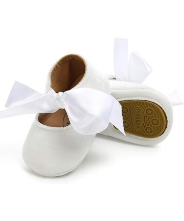 RVROVIC Baby Girl Moccasins - Princess Sparkly Soft Sole Shoes for Infant Girls 0-6 Months, White - Buy Online on GoSupps.com