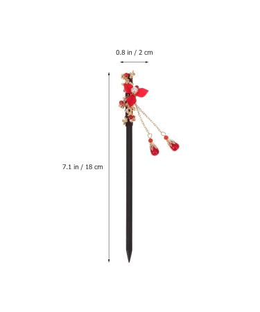 Lurrose 2pcs Chinese Hair Stick Hairpins - Elegant Hair Decor & Accessories for Women Girls | Perfect Mother's Day Gift - Red - Buy Online on GoSupps.com