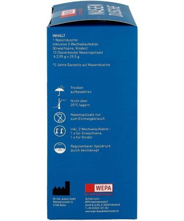 Wepa Nasal Douche with 10 Bags Nasal Rinse Salt | Effective Sinus Relief - Fast International Shipping - Buy Online on GoSupps.com