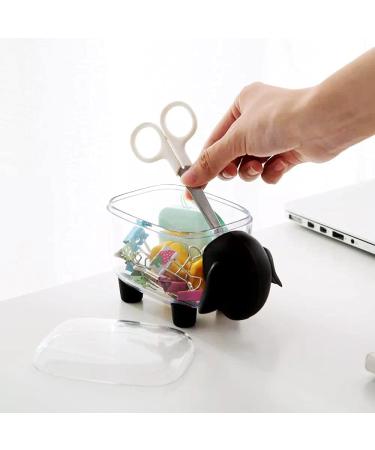 Sanon Cotton Swabs Storage Cute Black Cosmetics Organizer with Lid for Cotton Pads & Makeup Sponges - Buy Online on GoSupps.com