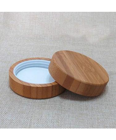 VASANA 100g/100ml/3.4oz Frosted Glass Cosmetic Cream Jar Bottle Refillable Glass Face Cream Pot Cosmetics Container With Bamboo lids and Inner Liners For Travel DIY Sample Eyeshadow Essential Oils - Buy Online on GoSupps.com