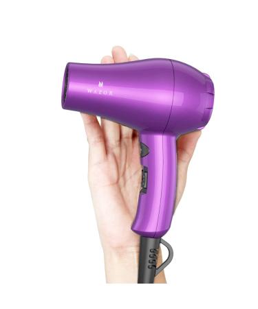 Mini Lightweight Hair Dryer for Pour Painting & RV Compact Travel Blow Dryer for Kids 1000W Ionic Dryer with Concentrator  Cool Shot Button Red
