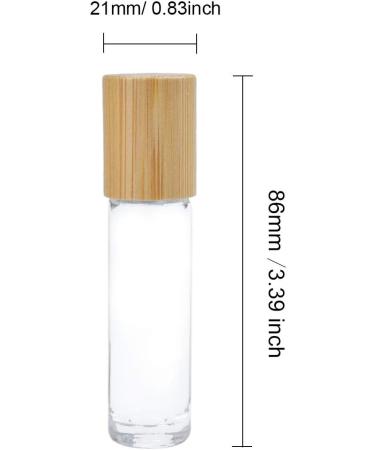 10pcs 10ml Clear Glass Roller Ball Bottles with Bamboo Lids for Essential Oils - Refillable and Eco-Friendly - Buy Online on GoSupps.com