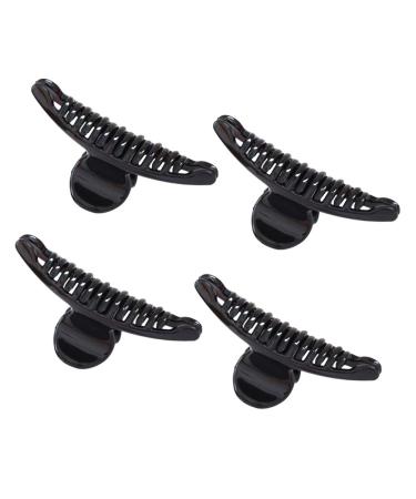 Lurrose 4 pieces Professional Salon cuts hair clips plastic large hair gripper clip jaw hairgrip for women girls long hair (black)