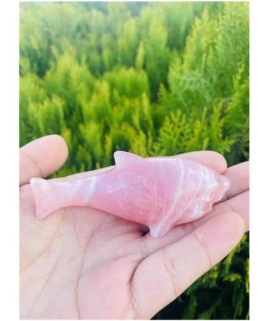 Xuquli Natural Shark Hand Carved Rose Quartz Healing Stone - DIY Home Decoration (1pc) - Buy Online on GoSupps.com