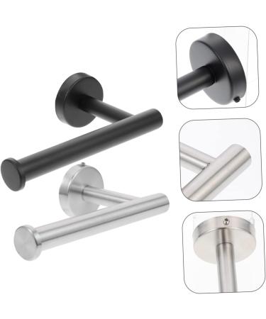 Solustre 6-Piece Bathroom Accessories Set - Stainless Steel 304 Hooks & Holders for Towels Toilet Paper & Slippers - Nail-Free Under Cabinet Storage - Buy Online on GoSupps.com
