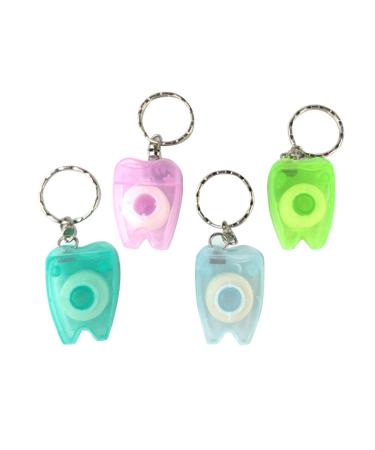 Healifty 4 pieces Portable dental floss keychain dentist gifts keychain keychain flowers flowed stick for tooth cleaning (occasional color 15 mt) - Buy Online on GoSupps.com
