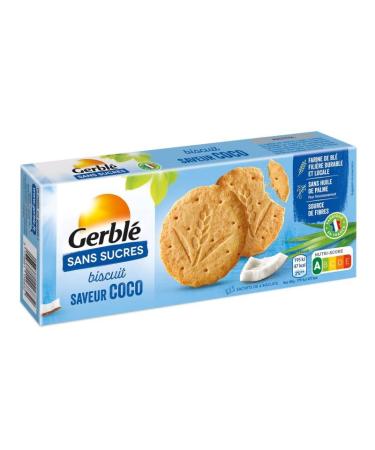 Epicerie sal e Gerbl Coconut Flavour Biscuit No Added Sugar 132 g - Pack of 4