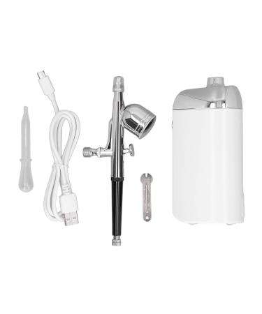 Oxygen Facial Portable Airbrush Cordless Handheld USB Charging Facial Mist Sprayer for Cake Decoration (White)