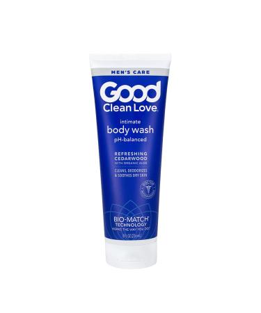 Good Clean Love Men's Care Cedarwood Intimate Body Wash 8 oz  60% Organic Aloe for a Refreshing  Full-Body Cleanse  pH-Balanced and Safe for Daily Use on Sensitive Skin  Odor Blocking and Moisturizing  8 Oz Cedar 8 Ounce...