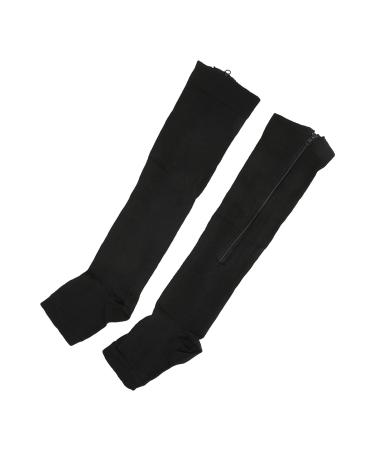 Open Compression Stockings Compression Stockings Pain Relief Elastic Decompression for Sports (Black L/XL)