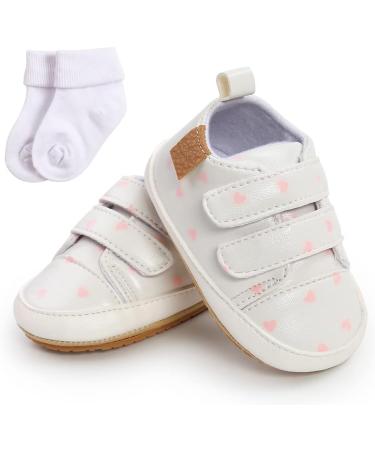 Anti-Slip PU Leather First Walking Shoes for Baby Boys and Girls | 12-18 Months | White - Buy Online on GoSupps.com