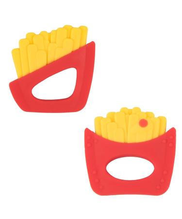 GXGM 2 pieces French fries shaped teether baby teether baby teething aid for babies 0-12 months gifts