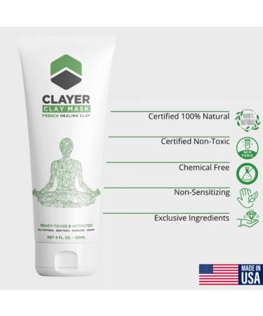 ACTIVE SKIN DETOX - 100% Natural Bentonite Clay Facial & Body Mask for Blemishes Oily Skin Detox & Blackheads - 4 FL. OZ. - Shop Internationally - Buy Online on GoSupps.com