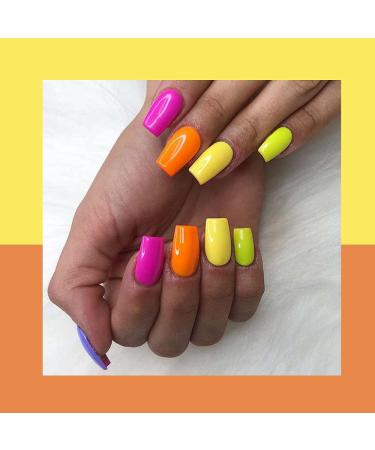Clou Beaute 8ml Rainbow Neon Gel Nail Polish Set - Pack of 6 Colors in Gift Box | UV/LED Soak Off Nail Gel Varnish in Orange, Red, Blue, Purple, Green - S018 CB-S018 - Buy Online on GoSupps.com