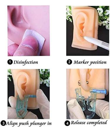 10pcs Disposable Safety Sterile Ear Piercing Gun Unit Tool With Ear Stud Asepsis Pierce Kit (Gold Gold) - Buy Online on GoSupps.com