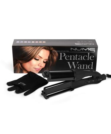 NuMe Pentacle 2-in-1 Deep Waver and Curling Wand - Professional Ceramic Hair Waver for Beachy Waves - Hair Crimper (Black) - Buy Online on GoSupps.com
