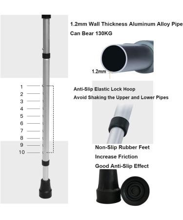 Foldable Forearm Crutches for Height 140-190cm Ergonomic Crutches for Adults Non-Slip Rubber Feet 10 Stops Height Adjustable Multifunction Crutches Decorate Warm Life (1 pcs) Bathing in Sunlight 2 pcs - Buy Online on GoSupps.com
