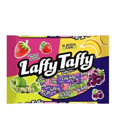 Laffy Taffy (1) Bag Assorted Flavors 12 Pieces - Strawberry, Grape, Sour Apple, Banana - Halloween Chewy Candy Net Wt. 4.54 oz