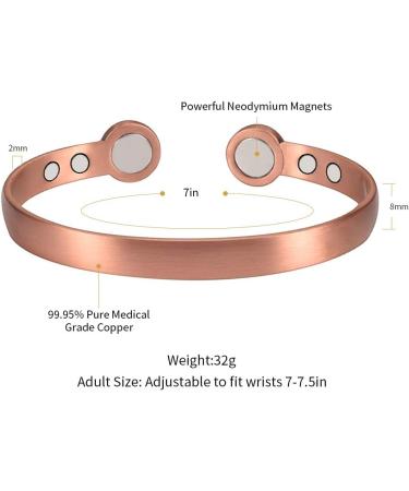 Shop ENERCOPPEX 3500 Gauss Female Magnetic Copper Cuff Jewelry - 99.99% Pure Adjustable with 6 Magnets - Buy Online on GoSupps.com