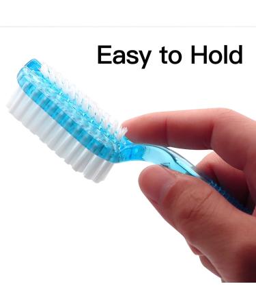 2 Sided Handle Grip Fingernail & Foot Scrub Brush Set - Soft & Stiff Bristles - Hand & Foot Cleaning Brushes for Men, Women, Kids - 4 Pack - Buy Online on GoSupps.com