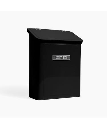 Magnetic Lint Bin For Laundry Room | Modern Farmhouse Laundry Lint Bin | Lint Trash Can For Laundry Room | Black Lint Bin For Laundry Room Magnetic | Space Saving Storage Laundry Bin with Lid (black)