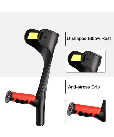 Adult Crutches Elderly Crutches Open Cuff Crutches Fracture Walker 10 Levels Height Adjustable Folding Crutches Unisex Lightweight Walker Convenient Independence - Buy Online on GoSupps.com